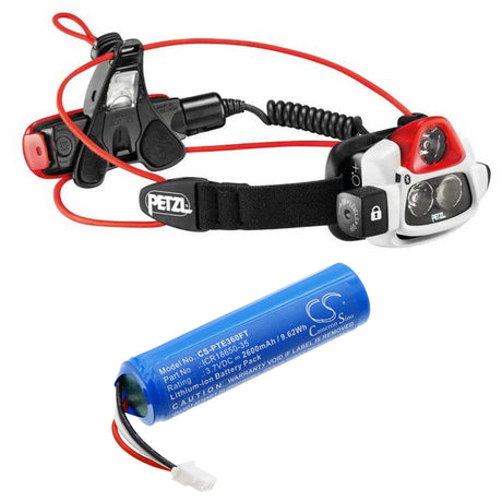 3.7V, Li-ion, 2600mAh, Flashlight battery fits Petzl, E36nao, Nao, 9.62Wh Flashlight Cameron Sino Technology Limited
