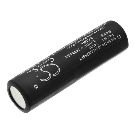 3.7V, Li-ion, 2600mAh, Flashlight battery fits Streamlight, 74000, Junior Luxeon, Protac Hl Usb, 9.62Wh Flashlight Cameron Sino Technology Limited
