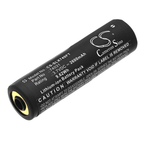 3.7V, Li-ion, 2600mAh, Flashlight battery fits Streamlight, 74000, Junior Luxeon, Protac Hl Usb, 9.62Wh Flashlight Cameron Sino Technology Limited