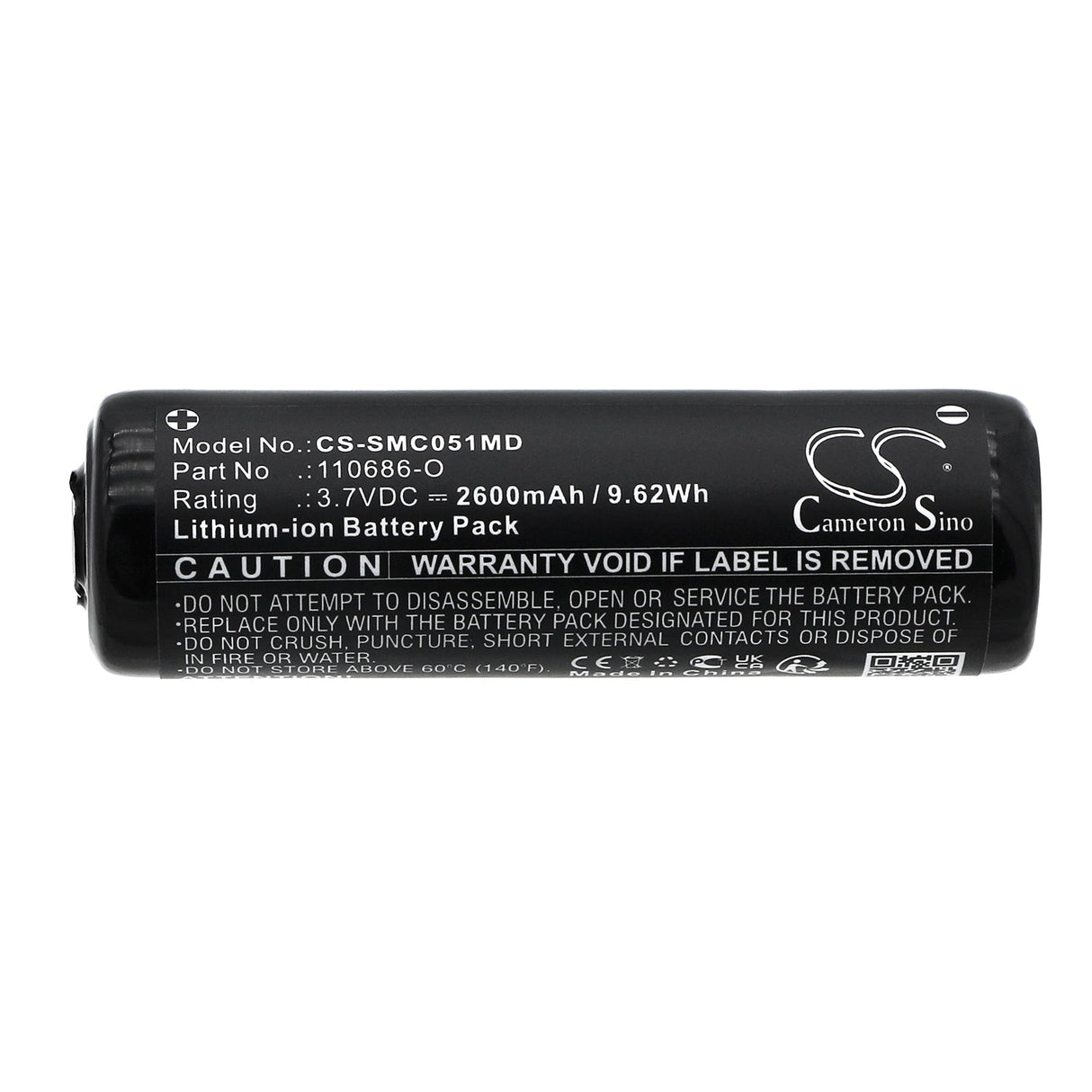 3.7V, Li-ion, 2600mAh, Medical battery fits Somno Medics, 110686-o, Somnoscreen Type Ssc051, 9.62Wh Medical Cameron Sino Technology Limited (Medical)