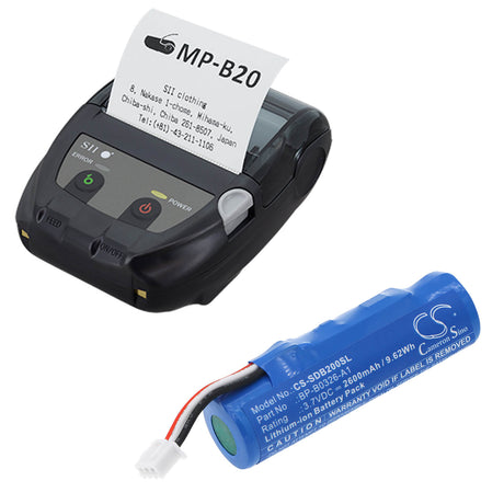 3.7V, Li-ion, 2600mAh, Portable Printer battery fits Seiko, 4331304, Mp-b20, 9.62Wh Portable Printer Cameron Sino Technology Limited