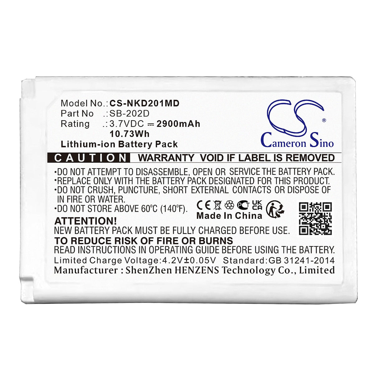 3.7V, Li-ion, 2900mAh, Medical battery fits Nihon Kohden, Sb-202d, Cardioair Ecg-2010, 10.73Wh Medical Cameron Sino Technology Limited (Medical)