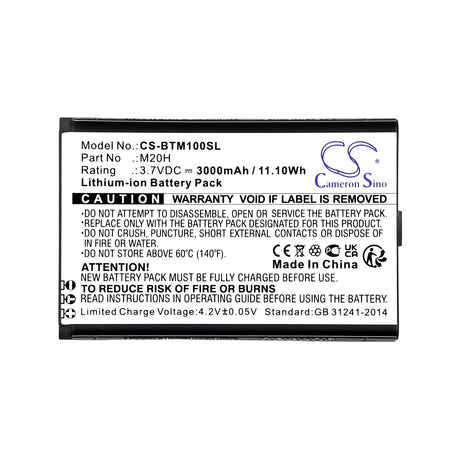 3.7V, Li-ion, 3000mAh, Hotspot battery fits Smrat Pro, Benteng, M20h, M100, 11.10Wh Hotspot Cameron Sino Technology Limited