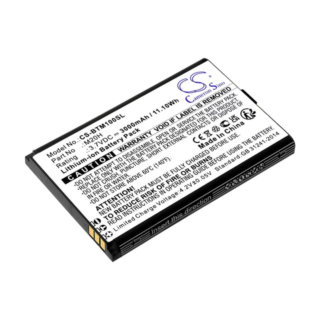 3.7V, Li-ion, 3000mAh, Hotspot battery fits Smrat Pro, Benteng, M20h, M100, 11.10Wh Hotspot Cameron Sino Technology Limited