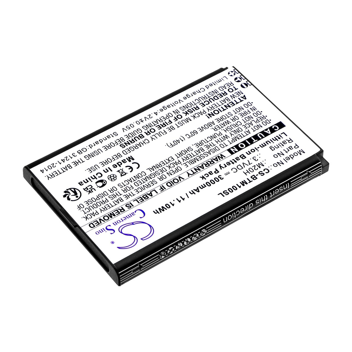 3.7V, Li-ion, 3000mAh, Hotspot battery fits Smrat Pro, Benteng, M20h, M100, 11.10Wh Hotspot Cameron Sino Technology Limited