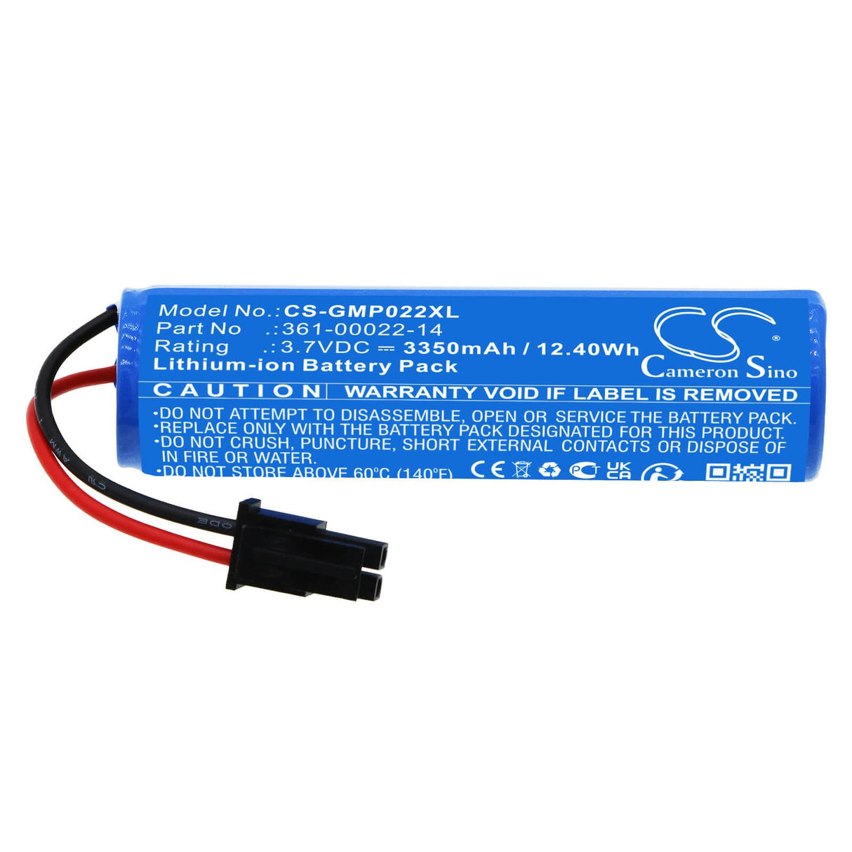 3.7V, Li-ion, 3350mAh, Dog Collar battery fits Garmin, 361-00022-14, 010-12400-04, Pro Control 2 Remote Receiver, 12.4Wh Dog Collar Cameron Sino Technology Limited