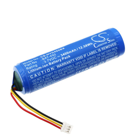 3.7V, Li-ion, 3400mAh Barcode Scanner Battery fits Honeywell, Hh492, 12.58Wh Barcode Scanner Cameron Sino Technology Limited   
