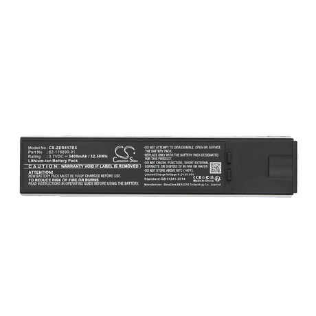 3.7V, Li-ion, 3400mAh, Barcode Scanner battery fits Zebra, Ds8100, Ds8170, 12.58Wh Barcode Scanner Cameron Sino Technology Limited