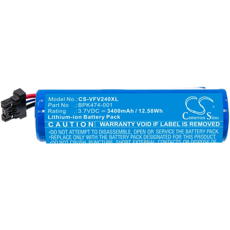 3.7V, Li-ion, 3400mAh, Payment Terminal battery fits Verifone, Bpk474-001, 3gbwc, V240m Plus, 12.58Wh Payment Terminal Cameron Sino Technology Limited