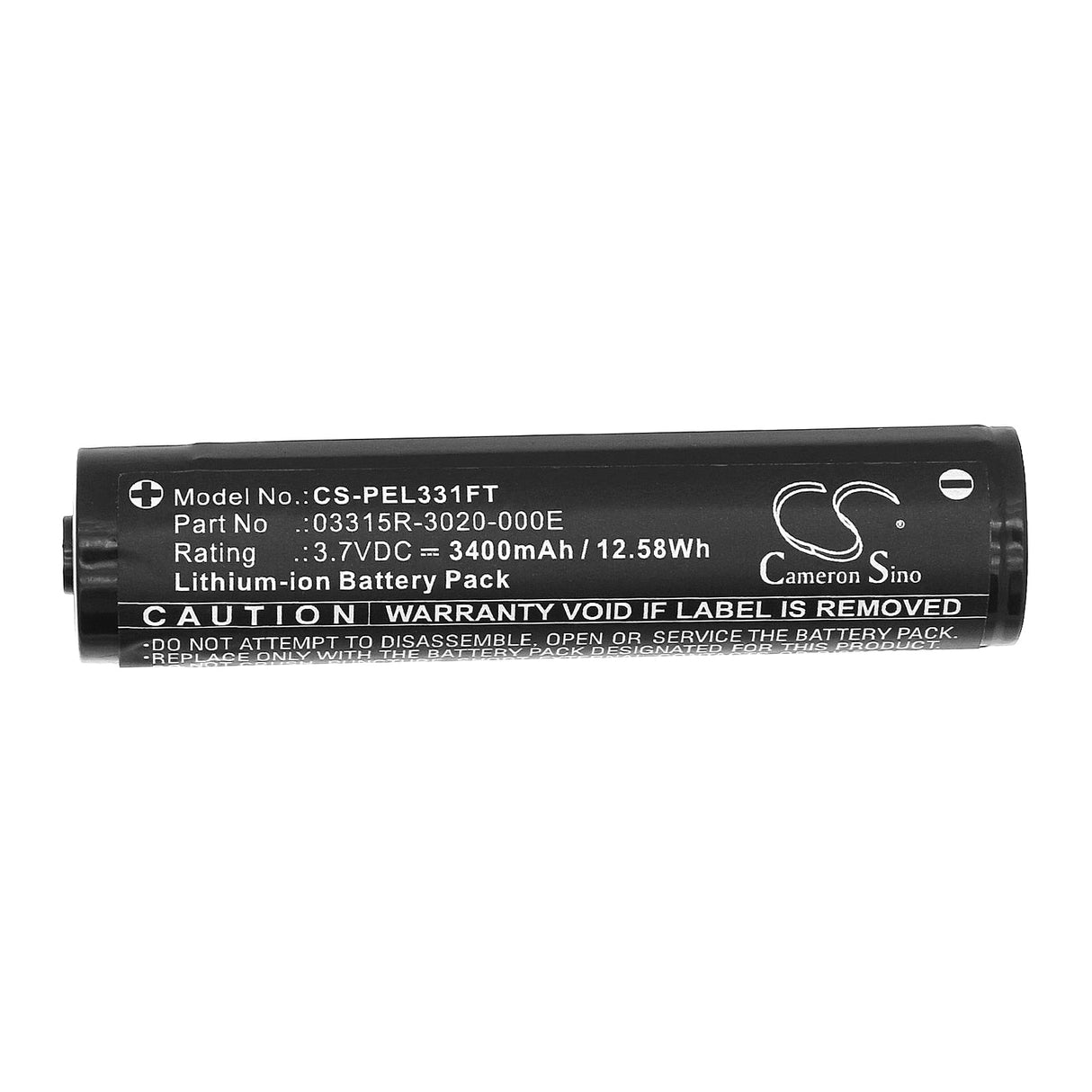 3.7V, Li-ion, 3400mAh, Flashlight battery fits Peli, Pelican, Streamlight, 03315r-3020-000e, Strion 2020, Strion 2020 Hc, 12.58Wh Flashlight Cameron Sino Technology Limited