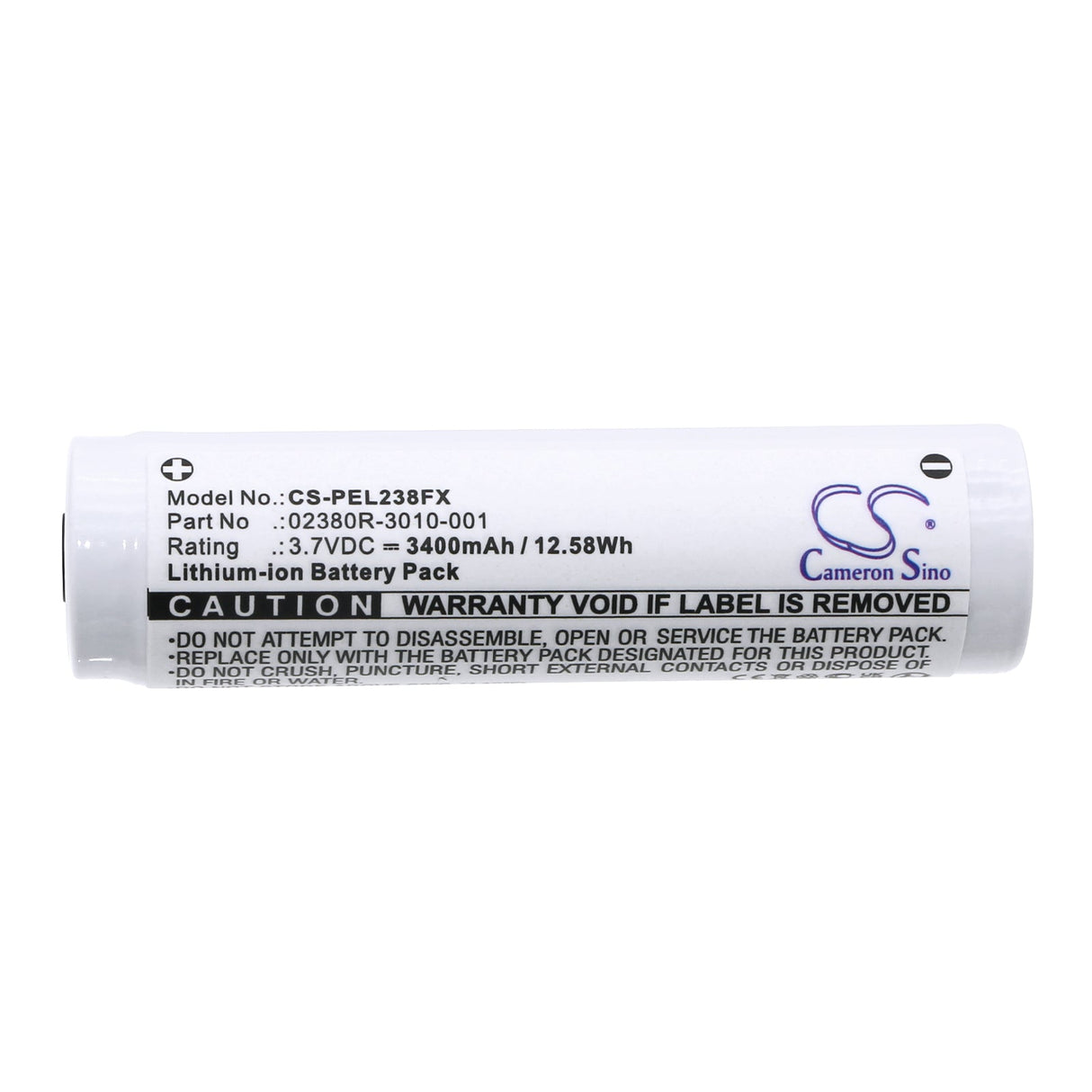 3.7V, Li-ion, 3400mAh, Flashlight battery fits Pelican, 02380r-3010-000e, 2380r, 2780r, 12.58Wh Flashlight Cameron Sino Technology Limited