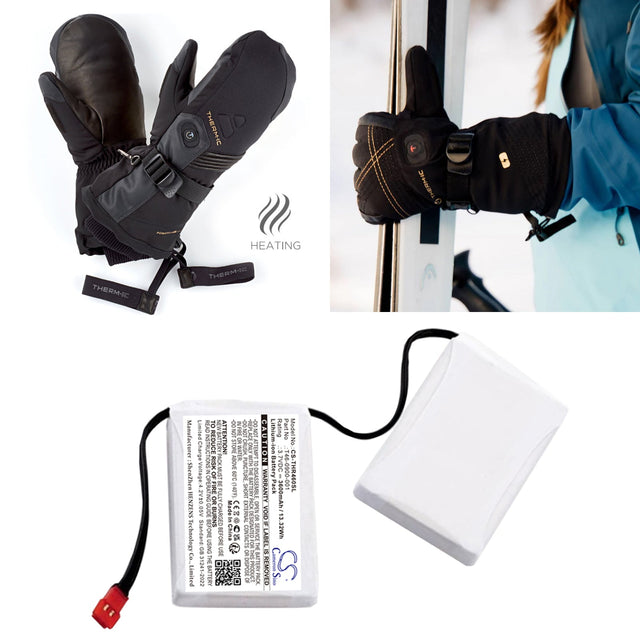 3.7V, Li-ion, 3600mAh, Heated Clothes battery fits Therm-ic, Heated Gloves, 13.32Wh Heated Clothes Cameron Sino Technology Limited