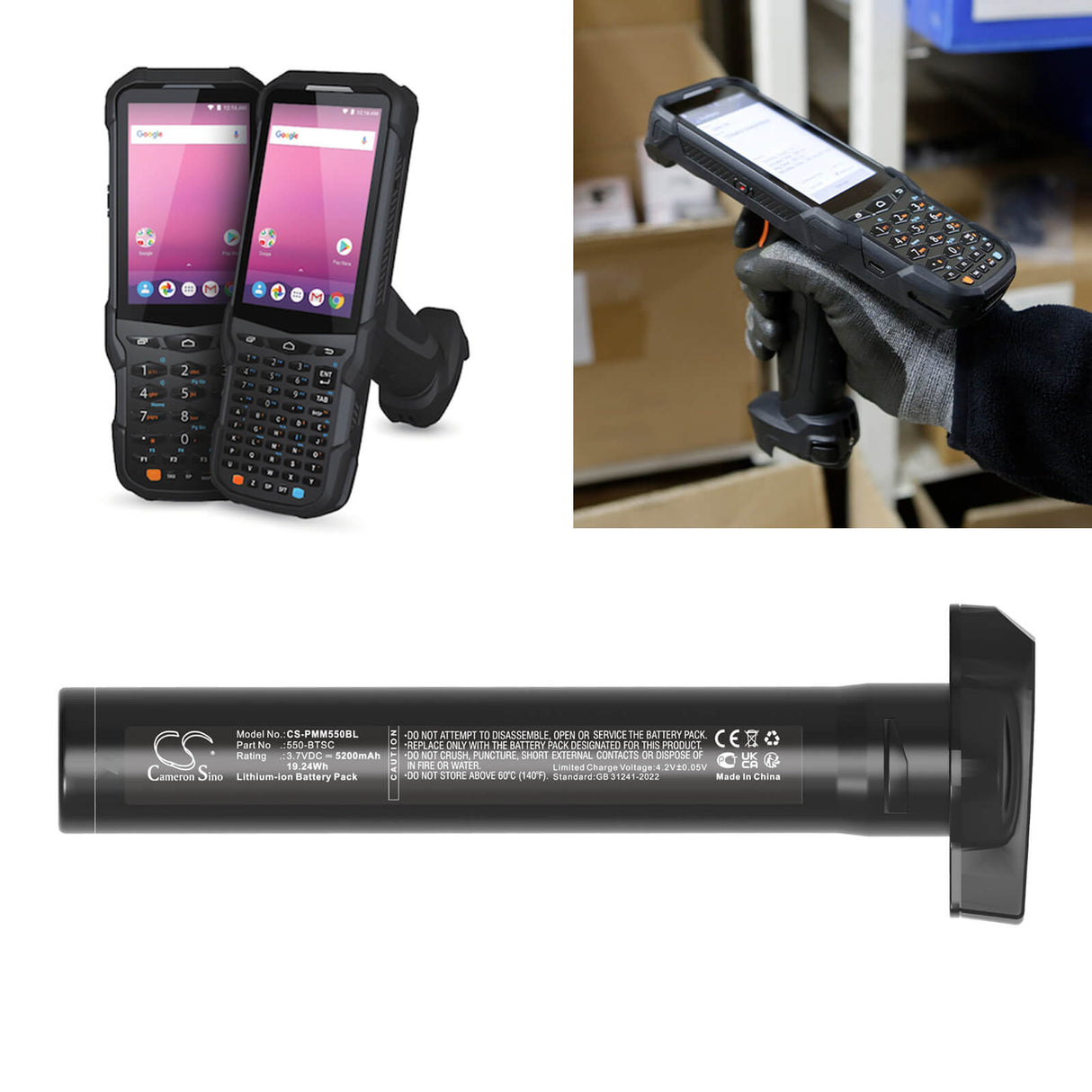 3.7V, Li-ion, 5200mAh, Barcode Scanner battery fits Point Mobile, 550-btsc, Pm550, 19.24Wh Barcode Scanner Cameron Sino Technology Limited