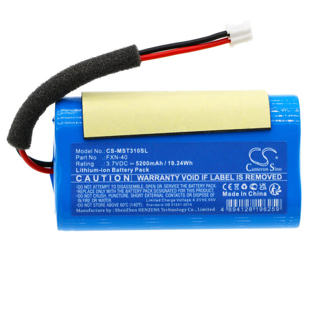 3.7V, Li-ion, 5200mAh, Speaker battery fits Monster, S310, Superstar, 19.24Wh Speaker Cameron Sino Technology Limited