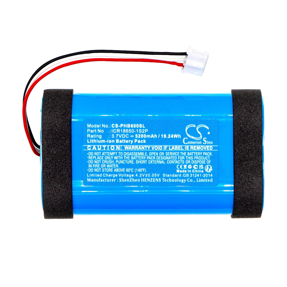 3.7V, Li-ion, 5200mAh, Speaker battery fits Philips, Bt6000, 19.24Wh Speaker Cameron Sino Technology Limited