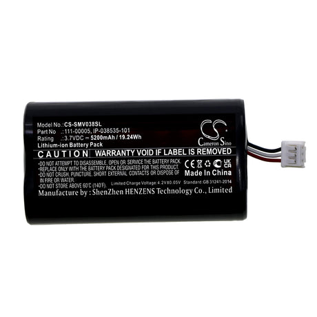 3.7V, Li-ion, 5200mAh, Speaker battery fits Sonos, Roam - 111-00005, IP-038535-101, 19.24Wh Speaker Cameron Sino Technology Limited
