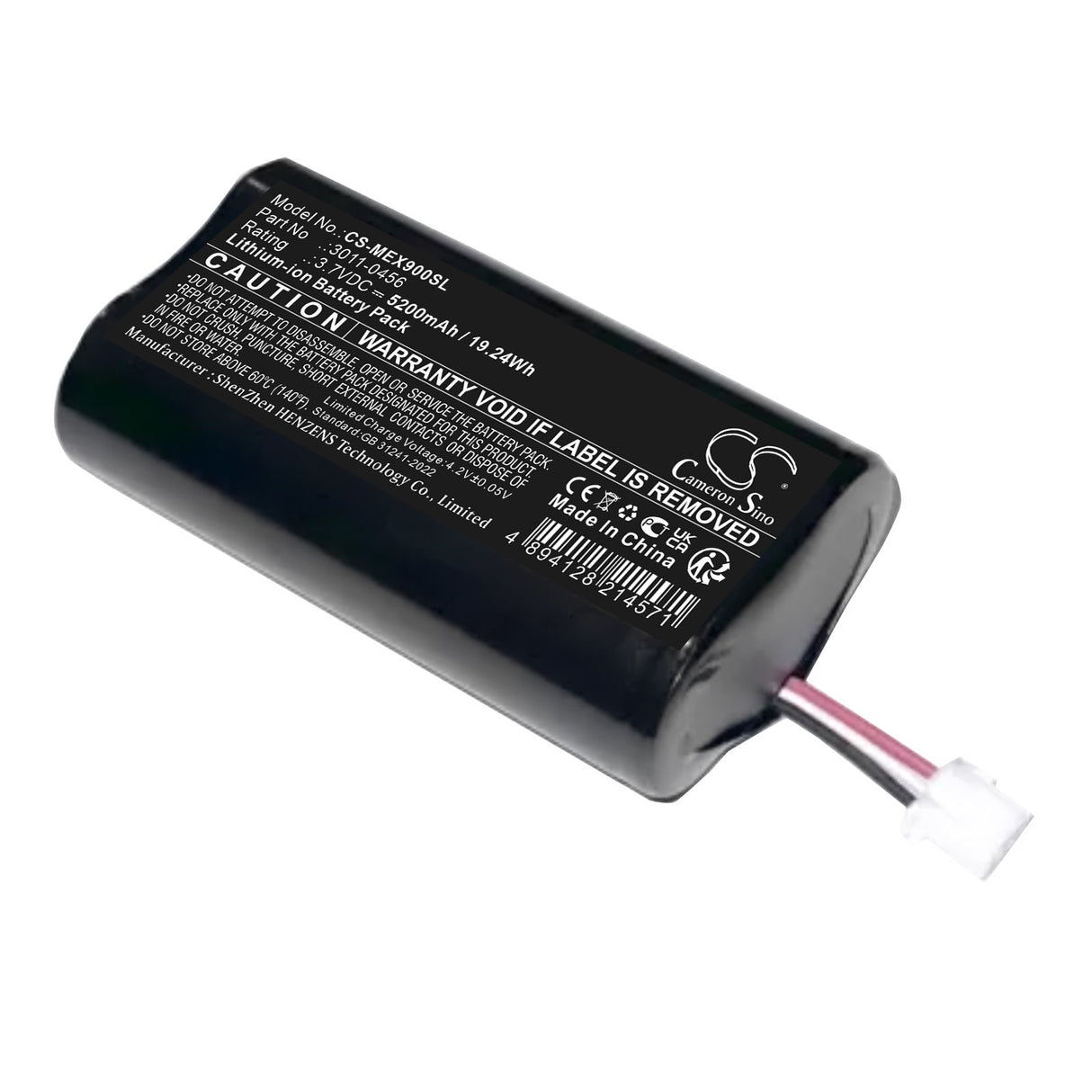 3.7V, Li-ion, 5200mAh, Equipment, Survey, Test battery fits Minelab, 3011-0456, Elite Detectors, Equinox 700, 19.24Wh Equipment, Survey, Test Cameron Sino Technology Limited