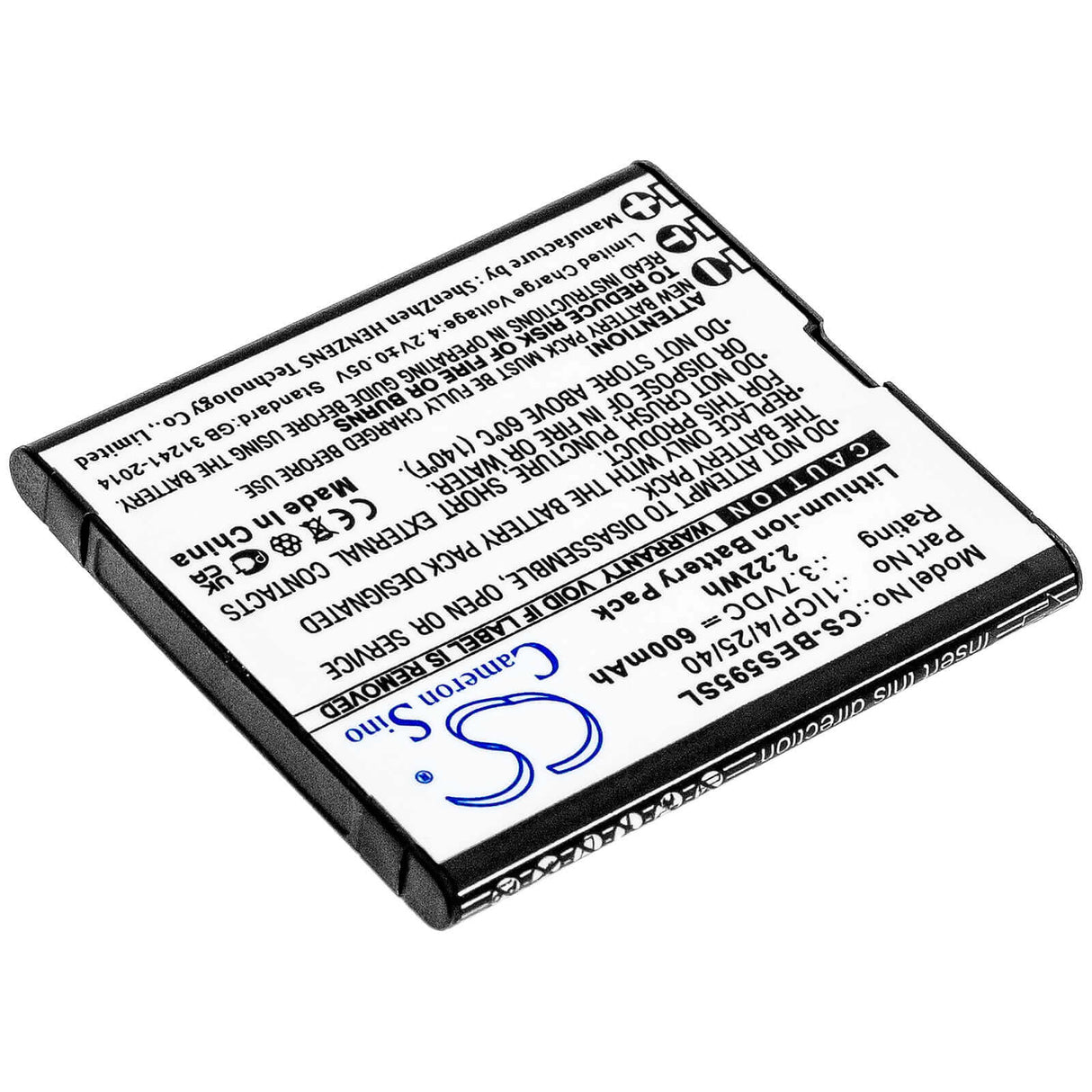 3.7V, Li-ion, 600mAh, SmartPhone battery fits Bea-fon, 1icp/4/25/40, Sl495, Sl595, 2.22Wh Mobile, SmartPhone Cameron Sino Technology Limited (Smartphone)