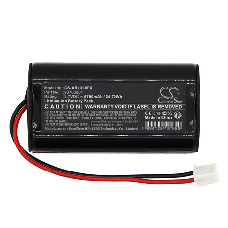 3.7V, Li-ion, 6700mAh, Flashlight battery fits Adaro, 90703201, Adalit L-3000, Adalit L-3000 Power, 24.79Wh Flashlight Cameron Sino Technology Limited
