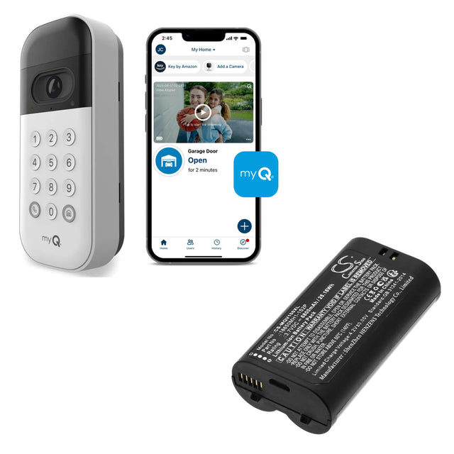 3.7V, Li-ion, 6800mAh, Alarm System battery fits Myq, Smart Garage Video Keypad, Vkp1-myq, 25.16Wh Alarm System Cameron Sino Technology Limited