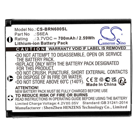 3.7V, Li-ion, 700mAh, GPS battery fits Bosch, S6ea, Nyon, Nyon Bordcomputer, 2.59Wh GPS, Navigator Cameron Sino Technology Limited