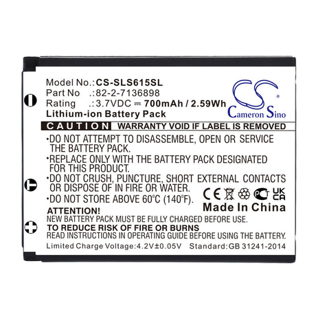 3.7V, Li-ion, 700mAh, Headset battery fits Steelseries, 82-2-7136898, 61527, Arctis Nova Pro, 2.59Wh Wireless Headset Cameron Sino Technology Limited