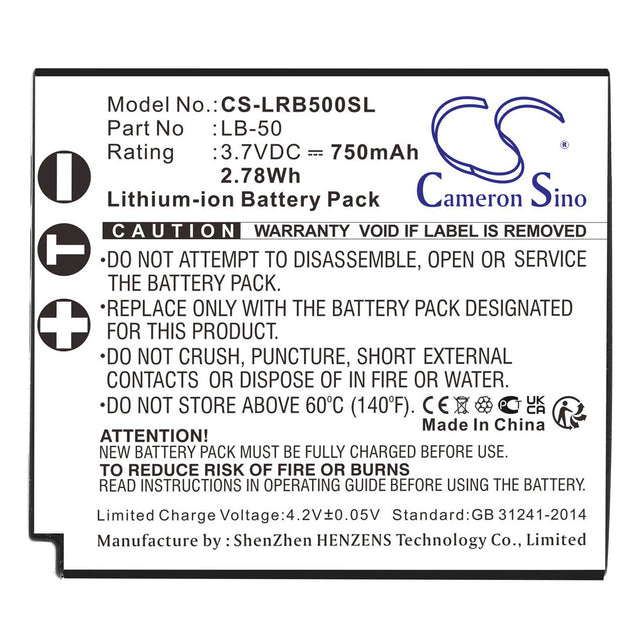 3.7V, Li-ion, 750mAh, Transmitters & Receiver battery fits Lectrosonics, Lb-50, Ifbr1b Receiver, Ssm Bodypack Transmitter, 2.78Wh Transmitters & Receiver Cameron Sino Technology Limited
