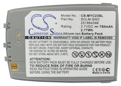 3.7V, Li-ion, 750mAh, SmartPhone battery fits Sagem, 251864398, Myc23, Myc2-3, 2.78Wh Mobile, SmartPhone Cameron Sino Technology Limited (Suspended)