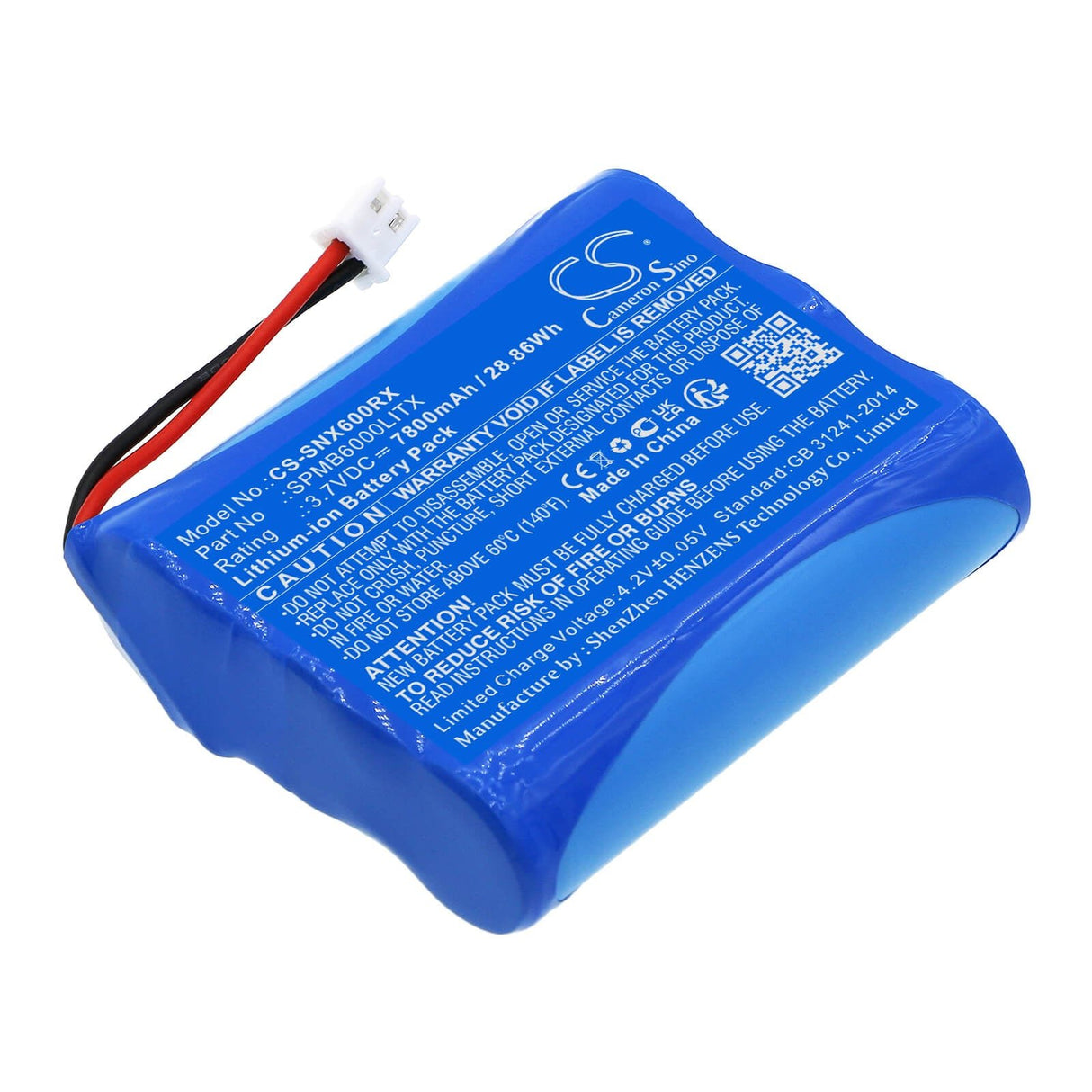 3.7V, Li-ion, 7800mAh, Remote Controller battery fits Spektrum, Spmb6000litx, Transmitter Ix12, Transmitter Nx6, 28.86Wh Remote Controller Cameron Sino Technology Limited