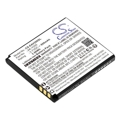 3.7V, Li-ion, 800mAh, SmartPhone battery fits Emporia, Ak-v200, One, V200, 2.96Wh Mobile, SmartPhone Cameron Sino Technology Limited (Smartphone)