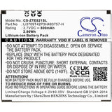 3.7V, Li-ion, 800mAh, SmartPhone battery fits Zte, Li3709t42p3h483757-h, E821, 2.96Wh Mobile, SmartPhone Cameron Sino Technology Limited (Smartphone)