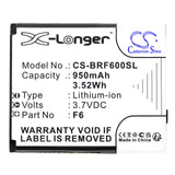 3,7V, Li-ion, 950mAh, batterie pour smartphone compatible avec Brondi, F6, Amico Mio + C, Amico Mio+, 3,52Wh Mobile, SmartPhone Cameron Sino Technology Limited (Smartphone)