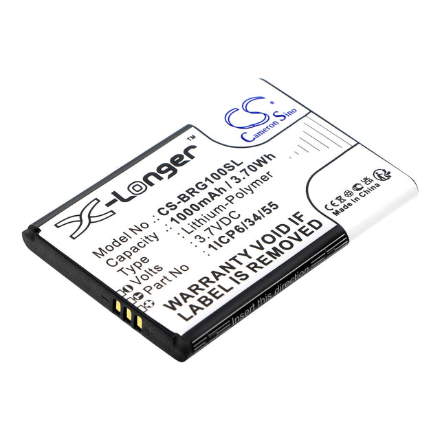 3.7V, Li-Polymer, 1000mAh, SmartPhone battery fits Brondi, 1icp6/34/55, Amico Gentile, 3.7Wh Mobile, SmartPhone Cameron Sino Technology Limited (Smartphone)