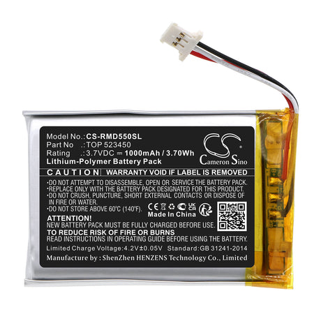 3.7V, Li-Polymer, 1000mAh, GPS battery fits Rand Mcnally, Top 523450, Tnd-540, Tnd-550, 3.7Wh GPS, Navigator Cameron Sino Technology Limited
