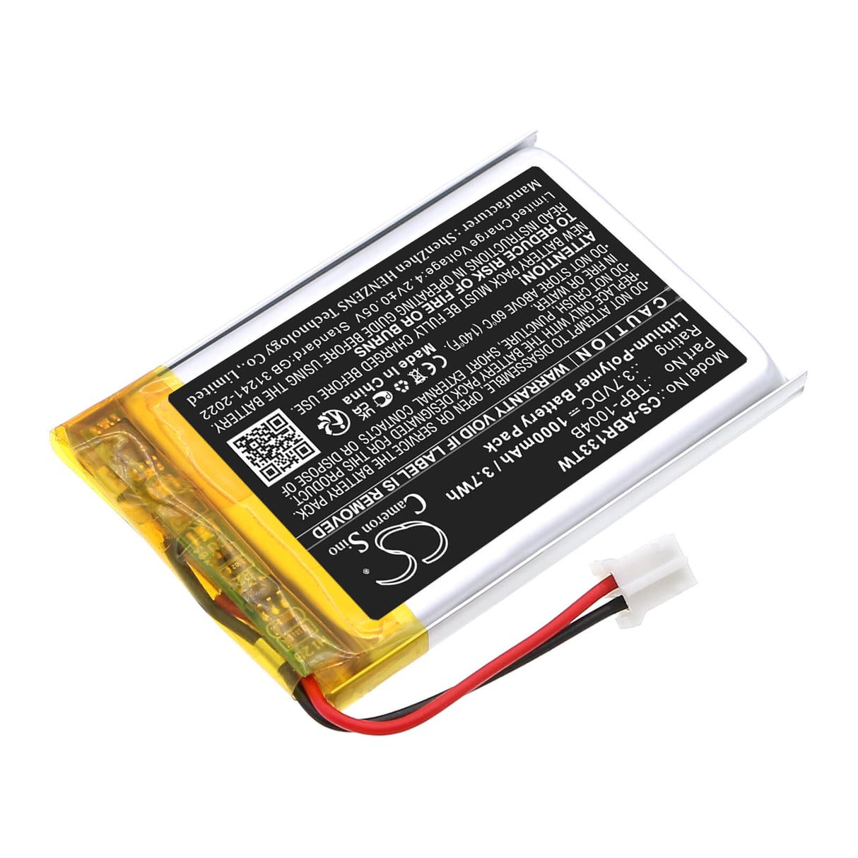 3.7V, Li-Polymer, 1000mAh, Two-Way Radio battery fits Albrecht, Bambini, Reer 50133 Care And Talk, 3.7Wh Two-Way Radio Cameron Sino Technology Limited
