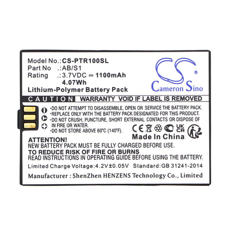 3.7V, Li-Polymer, 1100mAh, Headset Battery Fits Protear, Bluetooth-headphones Earmuff, Ear Defenders, 4.07Wh Wireless Headset Cameron Sino Technology Limited   