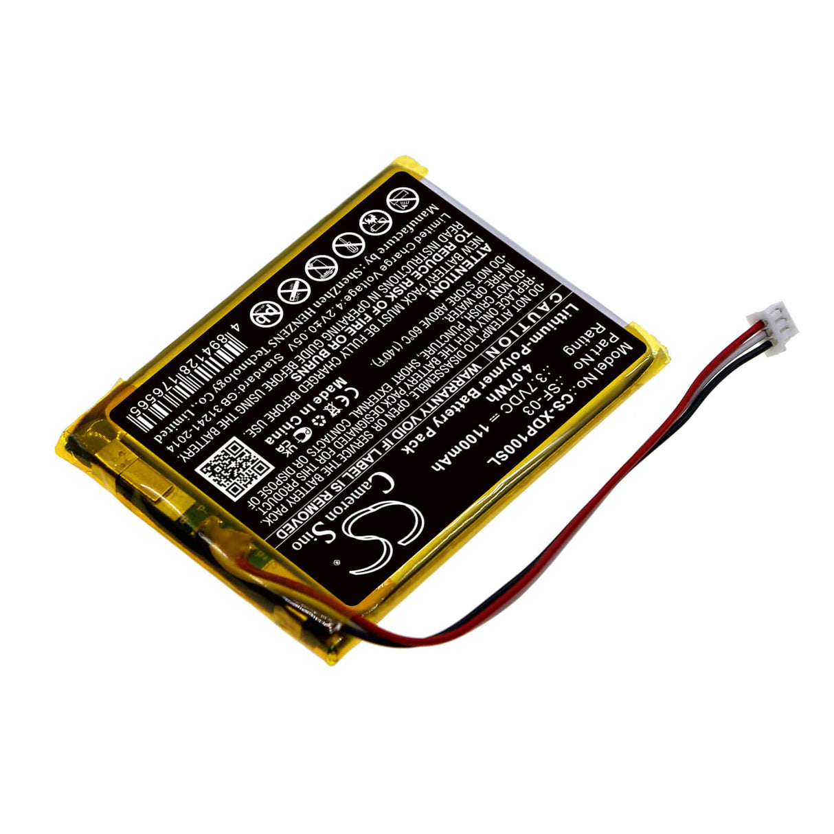 3.7V, Li-Polymer, 1100mAh, DAB Digital battery fits Sony, Sf-03, Xdr-p1dbp, 4.07Wh DAB Digital Cameron Sino Technology Limited