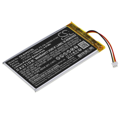 3.7V, Li-Polymer, 1100mAh, Payment Terminal battery fits Sumup, A037-001180saa, 3g, 3g+, 4.07Wh Payment Terminal Cameron Sino Technology Limited