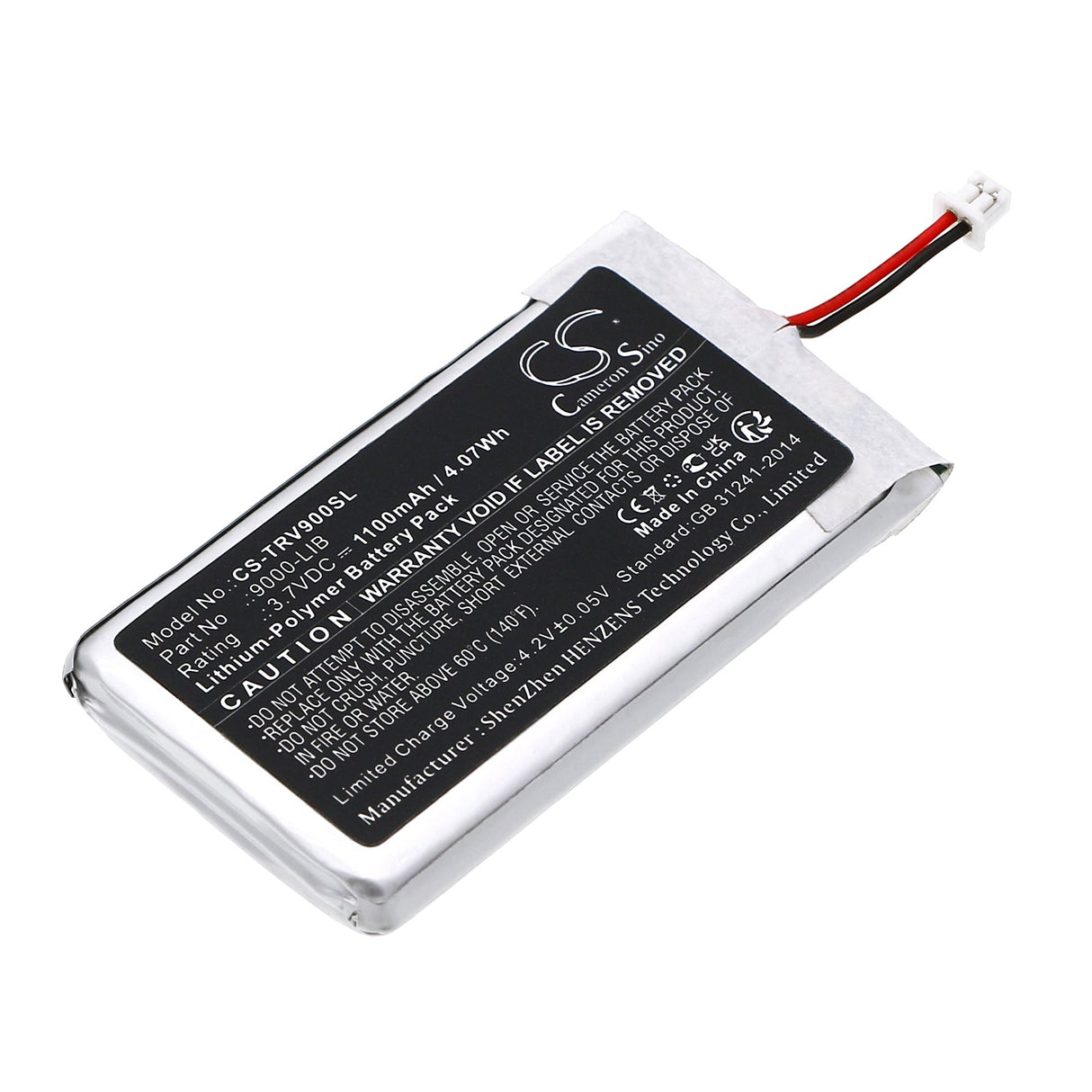 3.7V, Li-Polymer, 1100mAh, GPS battery fits Trail Tech, 9000-b800, Voyager, 4.07Wh GPS, Navigator Cameron Sino Technology Limited