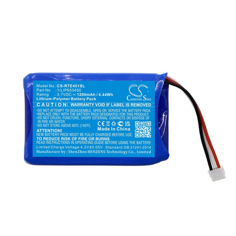 3.7V, Li-Polymer, 1200mAh, Touch Screen Remote Control battery fits Range Rover, 1/lip653450, Ah42-19g291-aa, Lr 02 31 91, 4.44Wh Touch Screen Remote Control Cameron Sino Technology Limited