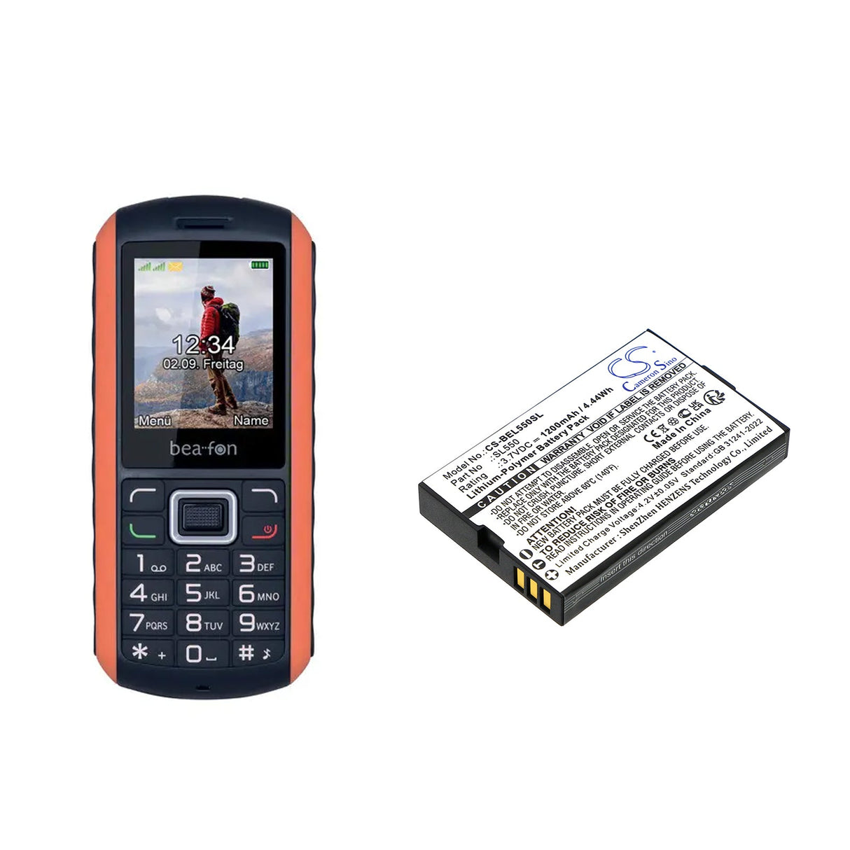 3.7V, Li-Polymer, 1200mAh, Mobile, SmartPhone battery fits Bea-fon, Al550, 4.44Wh Mobile, SmartPhone Cameron Sino Technology Limited (Smartphone)
