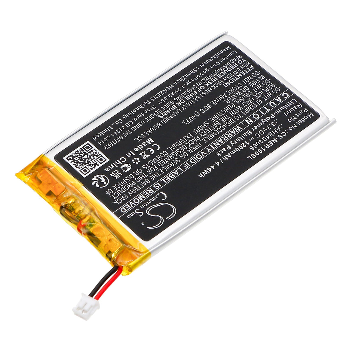 3.7V, Li-Polymer, 1200mAh, Remote Control battery fits Neeo, Control 4, Ne-rmt, 4.44Wh Remote Control Cameron Sino Technology Limited