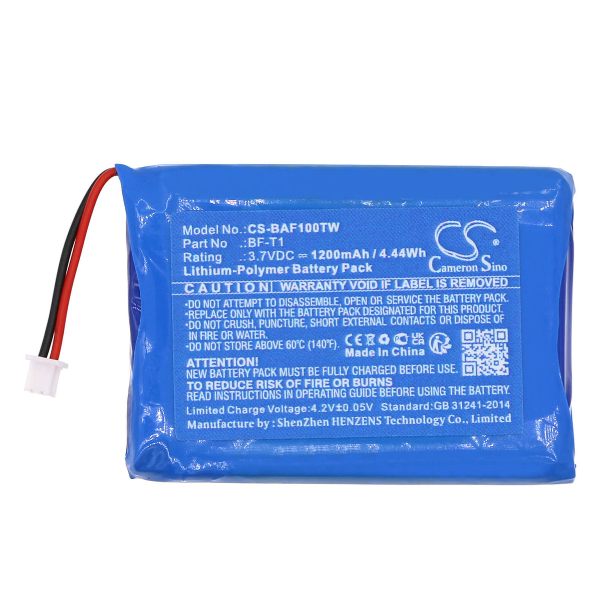 3.7V, Li-Polymer, 1200mAh, Two-Way Radio battery fits Baofeng, Bf-t1, Bf-t1, Bf-t1 Uhf, 4.44Wh Two-Way Radio Cameron Sino Technology Limited