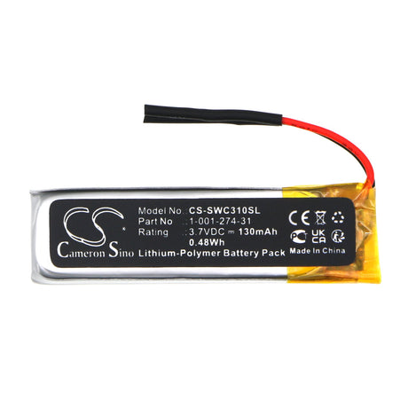 3.7V, Li-Polymer, 130mAh, Wireless Headset battery fits Sony, Wi-c200, Wi-c300, 0.48Wh Wireless Headset Cameron Sino Technology Limited