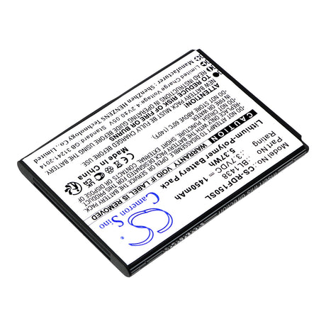 3,7V, Li-Polymer, 1450mAh, batterie SmartPhone compatible avec R3di, Bl1438, Bright Flip, Fr150, 5,37Wh Mobile, SmartPhone Cameron Sino Technology Limited (Smartphone)