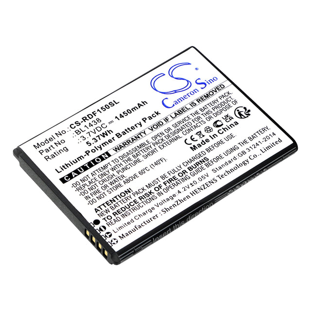 3.7V, Li-Polymer, 1450mAh, SmartPhone battery fits R3di, Bl1438, Bright Flip, Fr150, 5.37Wh Mobile, SmartPhone Cameron Sino Technology Limited (Smartphone)