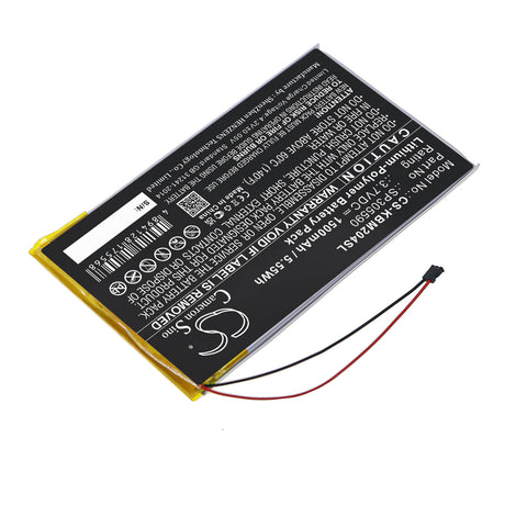 3.7V, Li-Polymer, 1500mAh, E-book, E-reader battery fits Kobo, Sp305590, Aura Hd, N204-kbo-b, 5.55Wh E-book, E-reader Cameron Sino Technology Limited