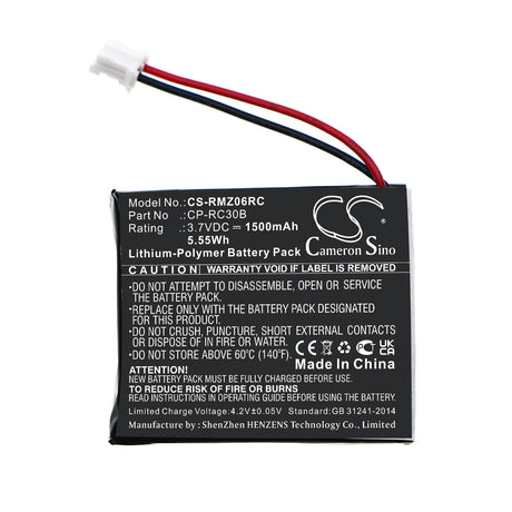 3.7V, Li-Polymer, 1500mAh, Keyboard,Mouse battery fits Razer, Cp-rc30b, Mamba Rc30-0027101, Mamba Rc30-013601, 5.55Wh Keyboard,Mouse Cameron Sino Technology Limited