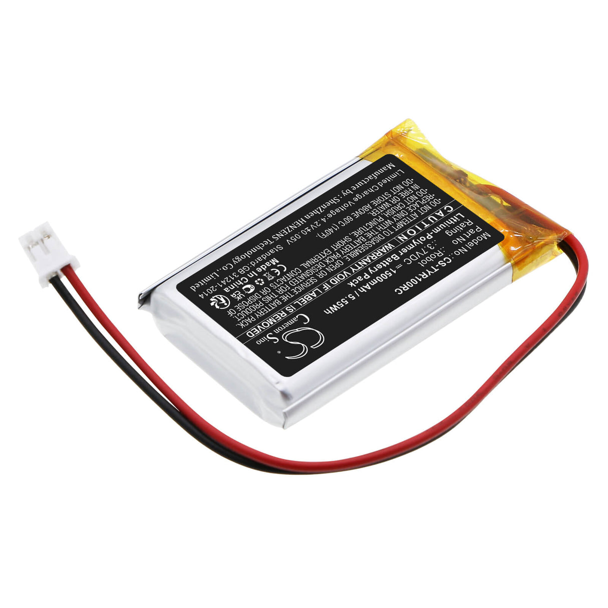 3.7V, Li-Polymer, 1500mAh, Robot battery fits Thymio, Robot, 5.55Wh Robot Cameron Sino Technology Limited