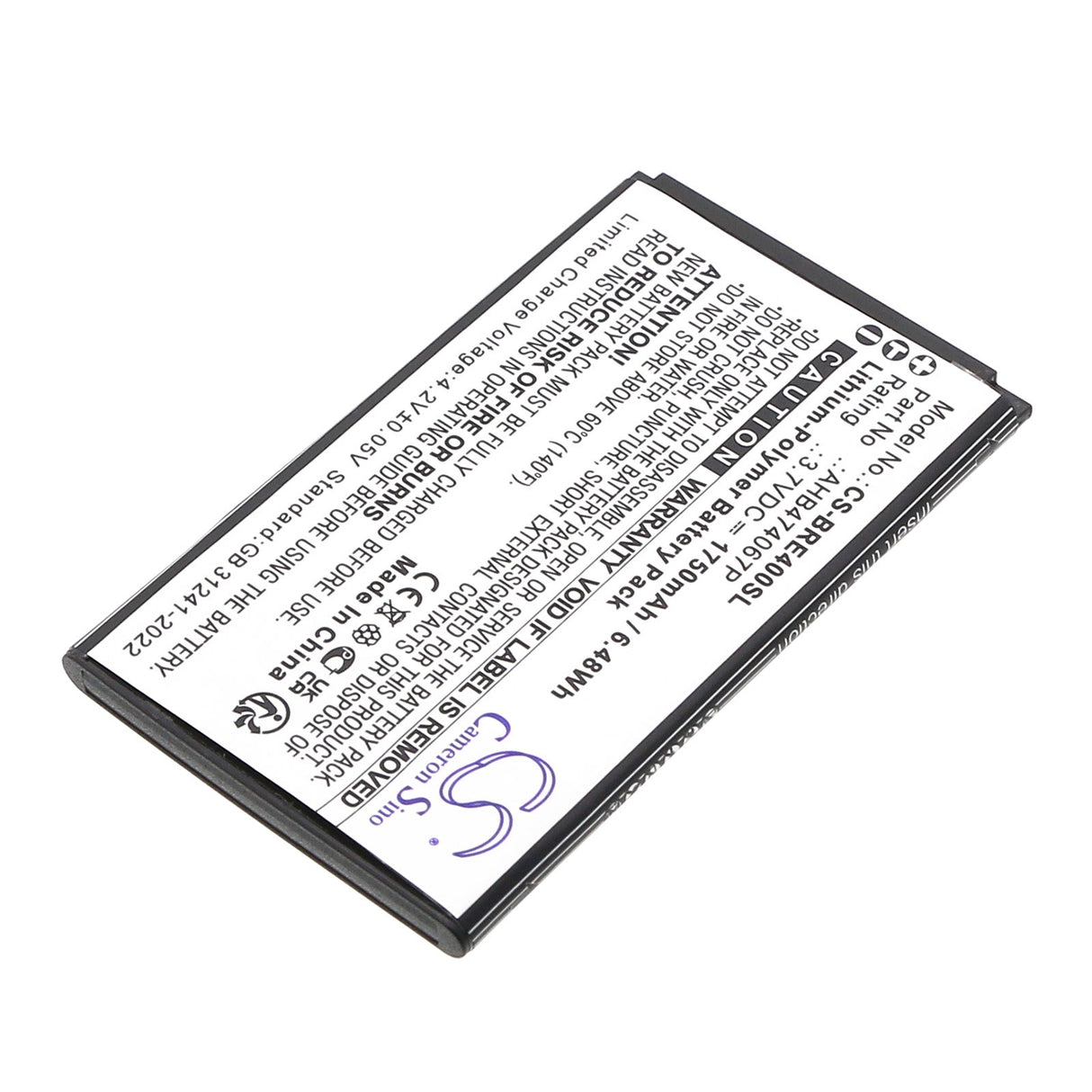 3,7 V, Li-Polymère, 1750mAh, batterie Mobile, Smartphone convient à Brondi, Ahb474067p, Energy 4g, 6,48Wh Mobile, Smartphone Cameron Sino Technology Limited (Smartphone)